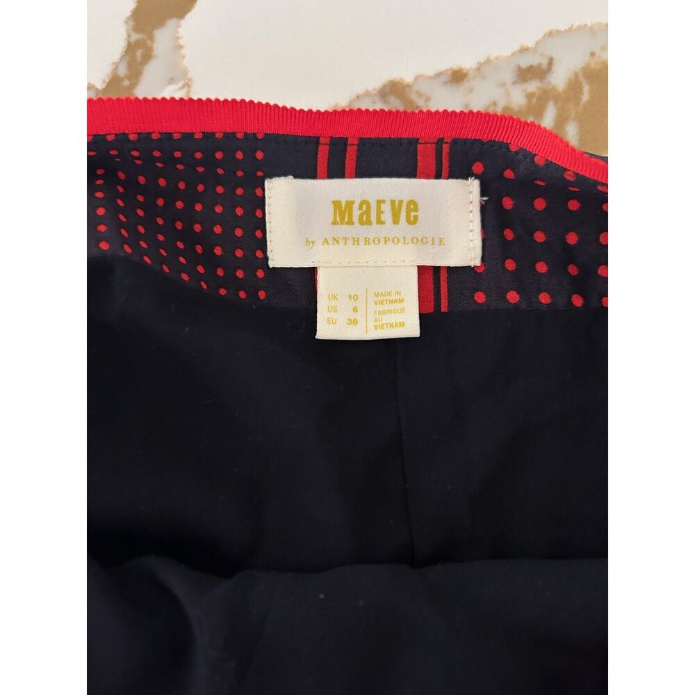 Maeve by Anthropologie Colette Skirt Black & Red Polka Dot Patchwork Size 6 - Picture 9 of 13